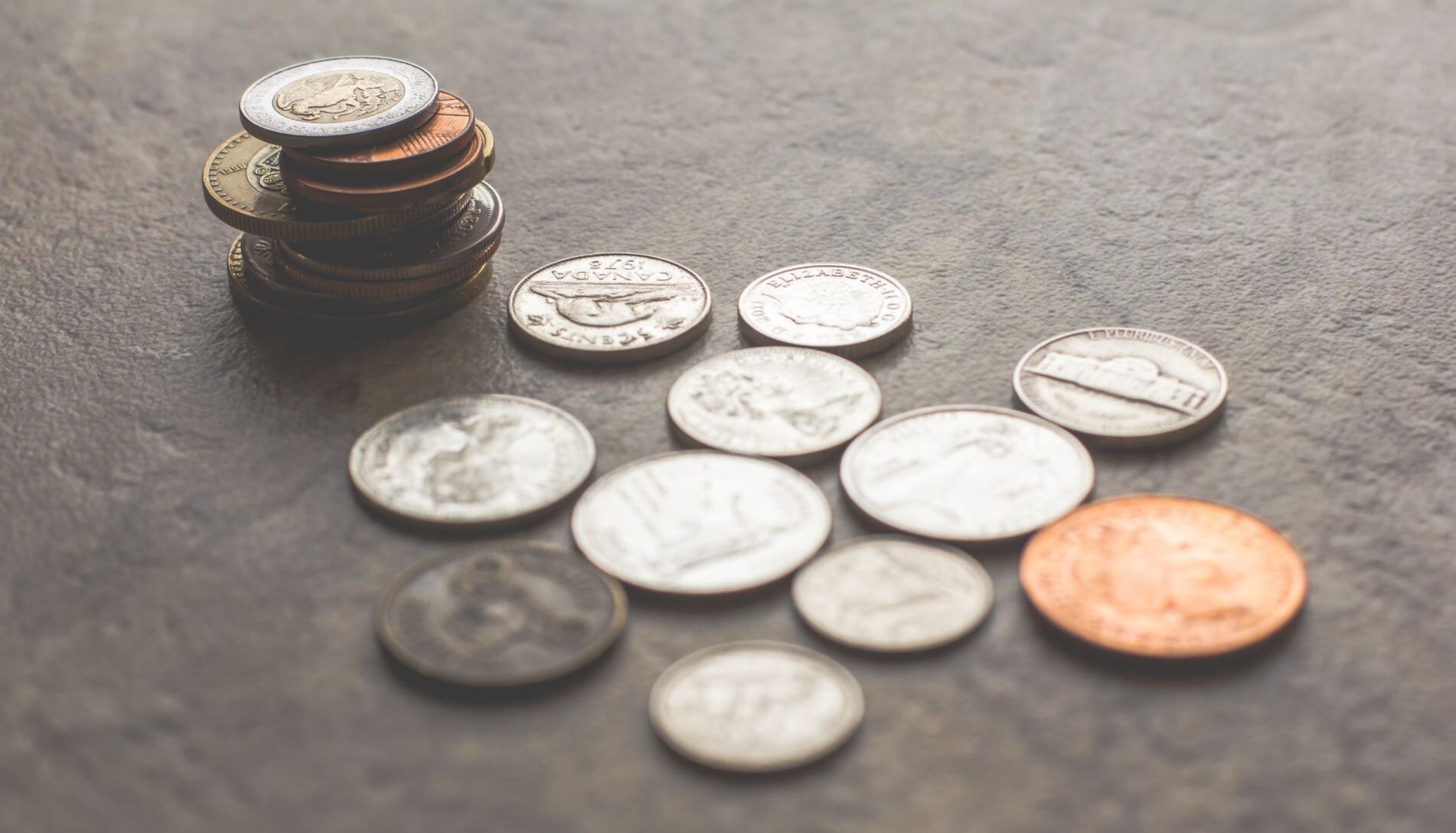 money change coins stock photo